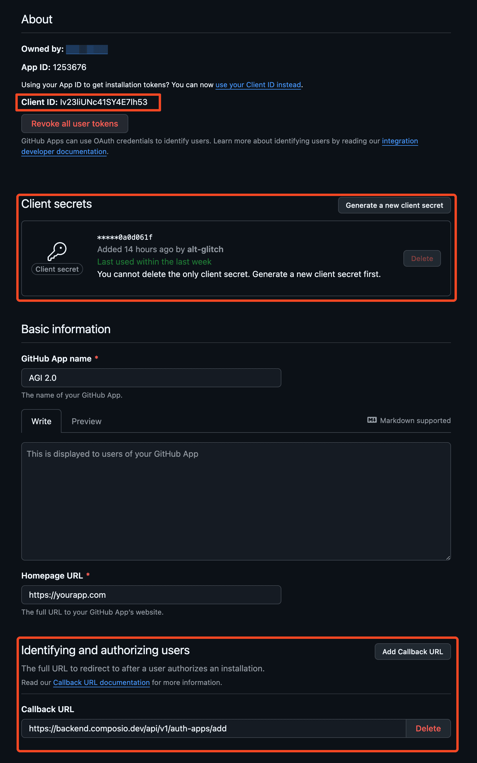 GitHub OAuth Configuration