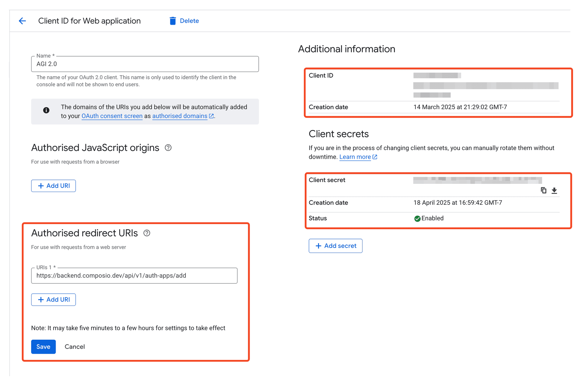 Google OAuth Configuration