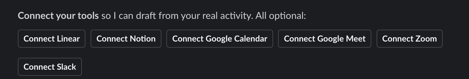 The connect-more-tools menu in Slack